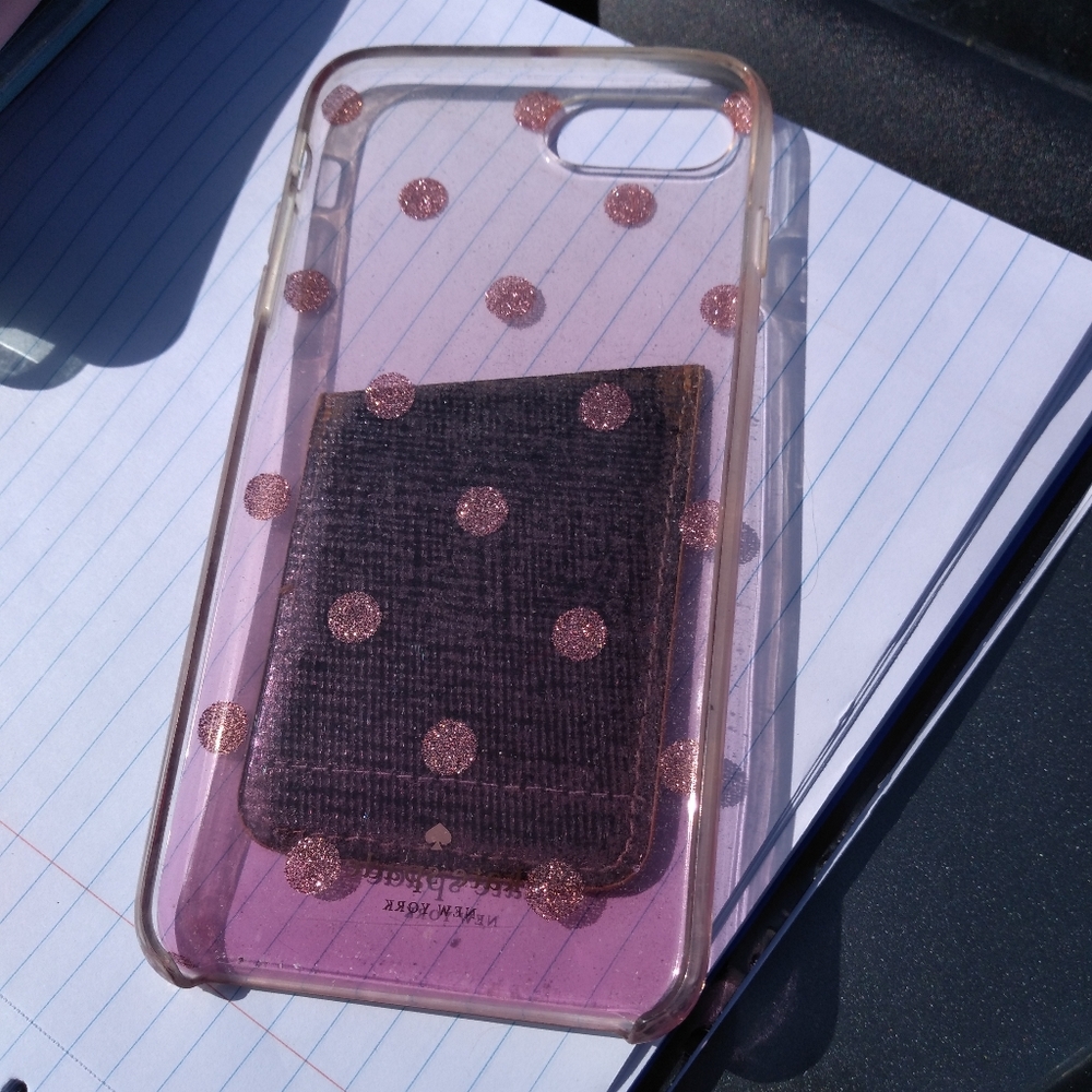 Light pink with gold polka dots kate spade